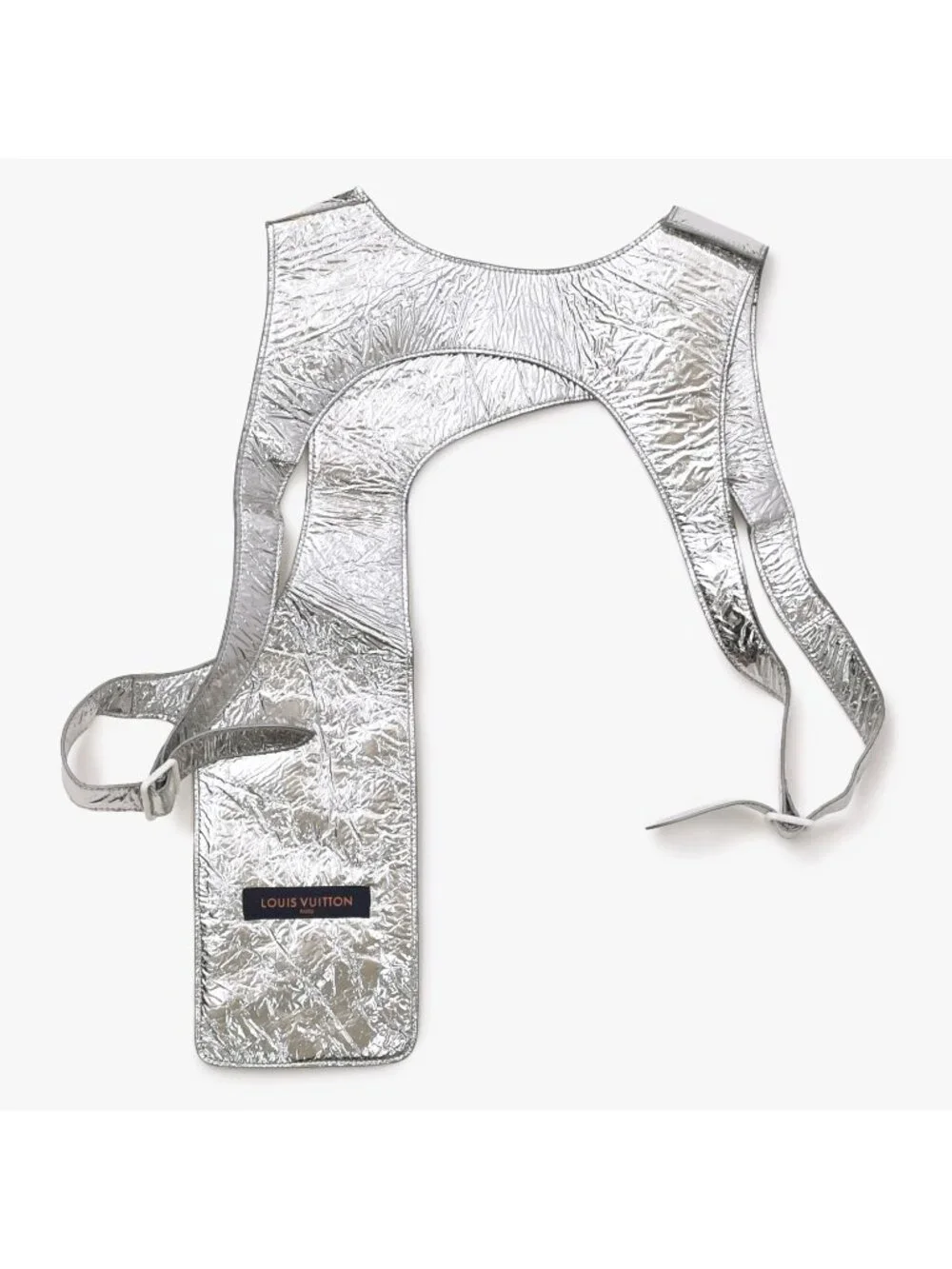 Louis Vuitton Vest Midlayer Asymmetric Leather Top Silver
